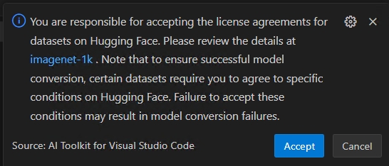 Screenshot that shows disclaimer.